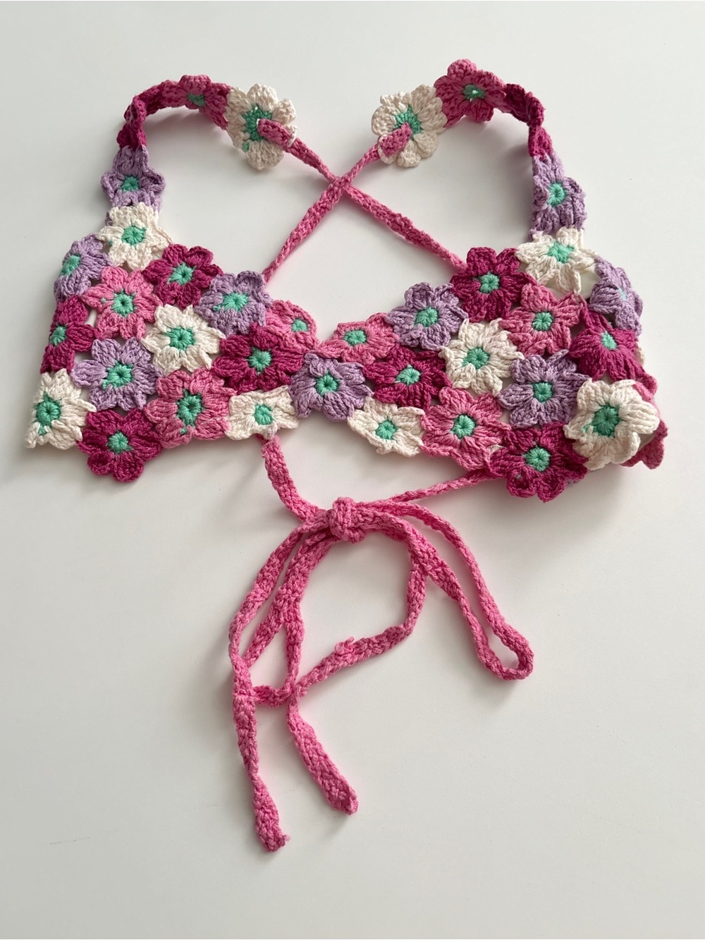 Beach Riot Swim Bikini Top Nwt Shannon Pink Floral Crochet Triangle XS